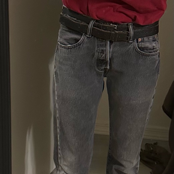 Vintage 1980 Razo for Elegant Black Leather Double Belt in a size M - Picture 2 of 6